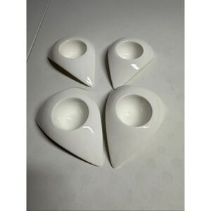VINTAGE PAUSA EGG CUPS WHITE CERAMIC SET OF 4 See Description